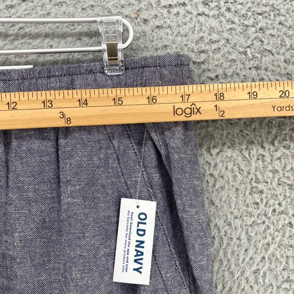 Old Navy Pants Large Gray Linen Blend Pull On Pocket Wide Leg Everyday Ankle NWT - Picture 9 of 13
